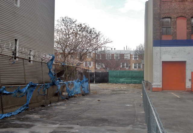 The empty lot in which the facility is to be built between 143rd Street and 144th.