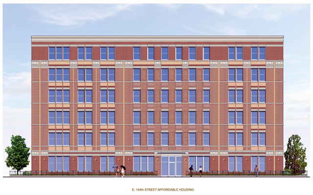 A sketch of the proposed facility that neighbor Marcelino Sanchez describes as "an ugly box." 