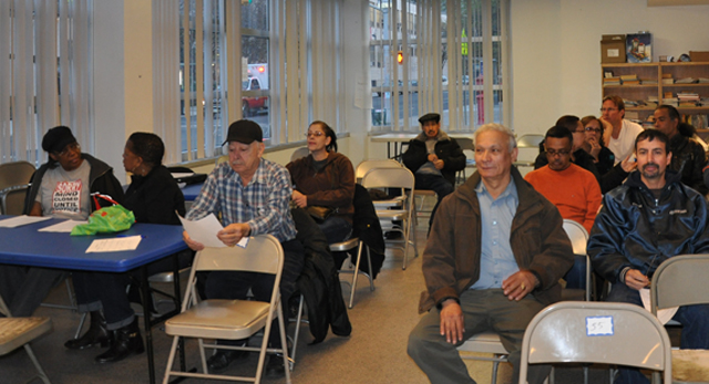 We Are Mott Haven neighbors in a community center.