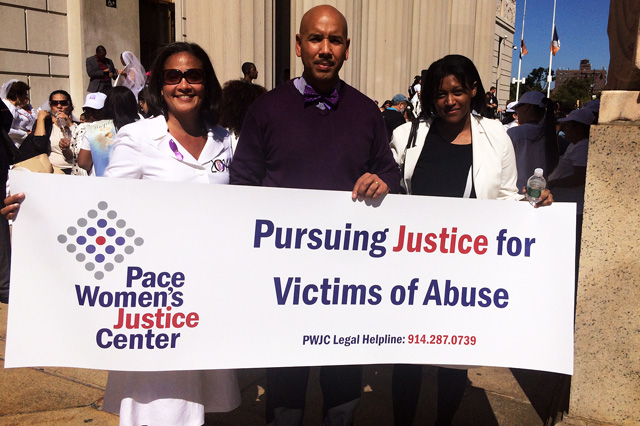 Local council member, Ydanis Rodriguez and Bronx Borough President Ruben Diaz showed their support along side Pace Women’s Justice Center.